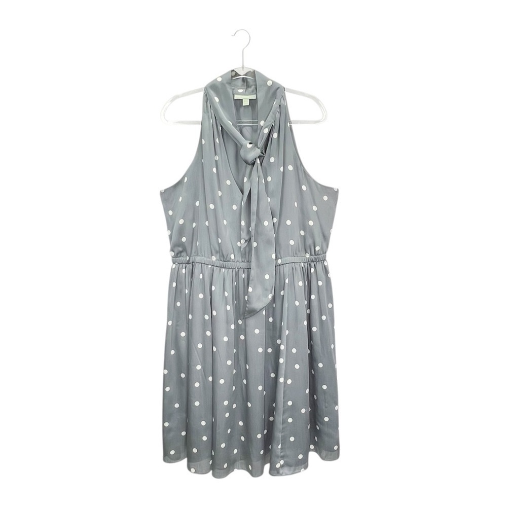 Ryegrass Dress Size XXL Sleeveless Gray White Polka Dot Knee Length Tie xxl EUC